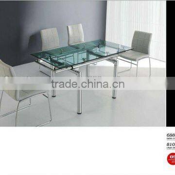 glass dining sets Table#688 & chair#8102