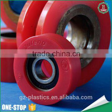 OEM and ODM injection pu wheel small size multi color polyurethane coating plastic PU roller pulley wheels