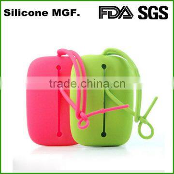 Customized square design silicone key bag wallet for promotion gifts