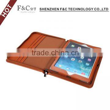 Shenzhen handmade deluxe leather look detachable 2-in-1 zipper bag for iPad Pro 9.7" Stitched Leather Look Rustic Case