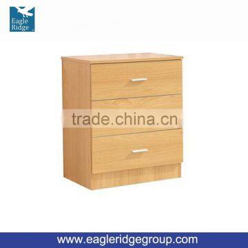 Wood Brown Light Brown Rio Costa 3 Drawer Chest Cabinet