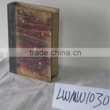 shabby chic book shape wood deco box