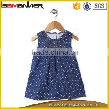 Fashion kids girls dresses sleeveless denim pattern baby girls stylish frocks                        
                                                                                Supplier's Choice