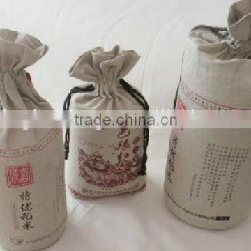 wholesale linen round bottom sling rice bag