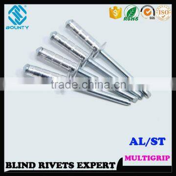 HIGH QUALITY FACTORY DOME HEAD ALU/ST MULTI GRIP BLIND RIVETS