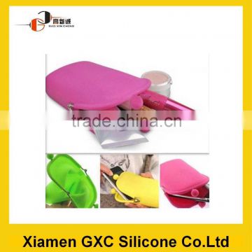 folding funky silicone cosmetic bag as makeup bag for outdoor