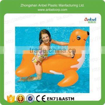 2015 Anbel Promotion Kids Animal Pool Water Toy Giant Inflatable Seal Ride On Orange For Ages 4 years up