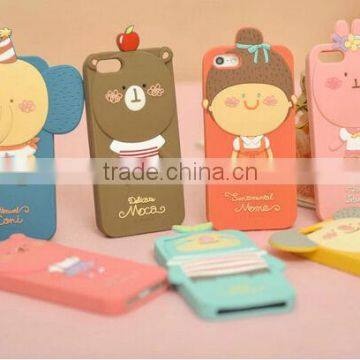 silicone lovely cartoon animal case for samsung galaxy s5 ,romane forest series