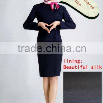 The stewardess uniform fabrics imitated silk fabric beautiful silk