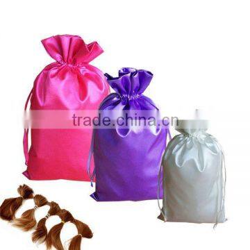 Printed Custom Drawstring Satin Hair Extension Weave Bag photo-5