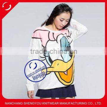 Custom women's longline sweatshirts with fashionale printing