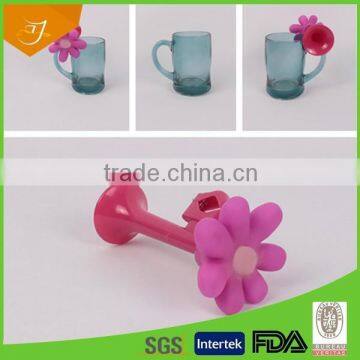 glass paint mug with trumpet flower