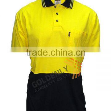 OEM with lastest design for men' s hi vi cotton fluorescent scent polo shirt