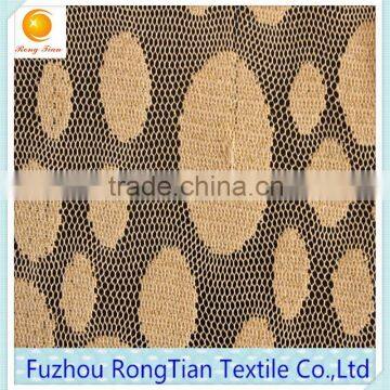 Royal Gold Thread Knitted Cord Lace Fabric for Wedding Dress photo-2
