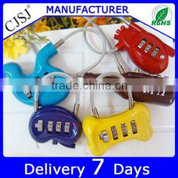 top security mini wire luggage lock code padlock in bone locks