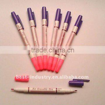 Double ended air erasable pen (one side pink color, the other end violet color)