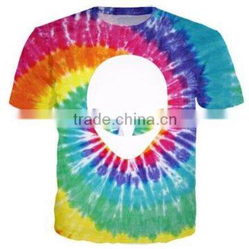 New fashion Men/women Summer 3D Tie Dye Alien T Shirt o neck Tee plus size s-5xl