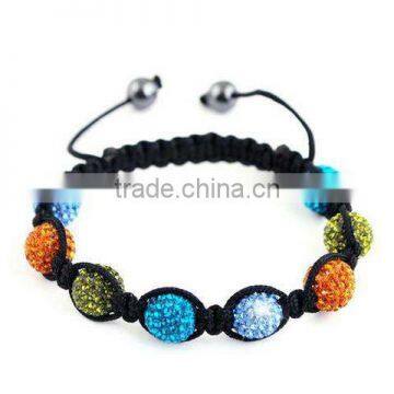 Popular clay beads shambala bracelet with crystal embedded