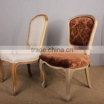 European Furniture Natural Wood Upholstered Fabric Side Chair photo-2