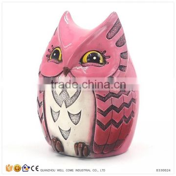 Modern Cheap Resin Owl Souvenirs Money Bank with Lock