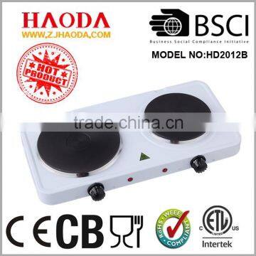 Electric double burner cast-iron heating element hotplate kitchen