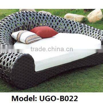 Natural flat rattan sofa bed beach bed outdoor bed