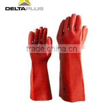 40cm long PVC-coated anti-acid and chemical lining cotton safety gloves