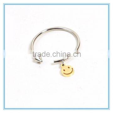 Hot New Products Whoesale Stainless Steel Ring Smile Charm Ring