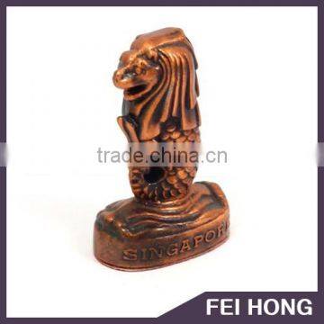 Special merlion symbo antique copper metal memento gift for gift shop