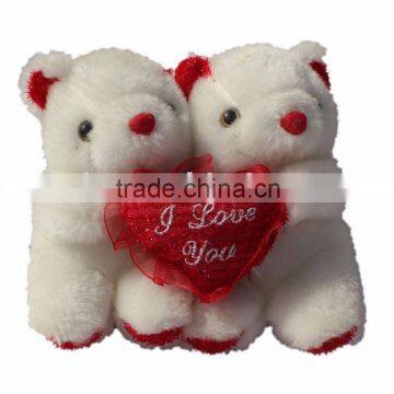 red valentine plush bear toys stuffed bear with red heart and hat