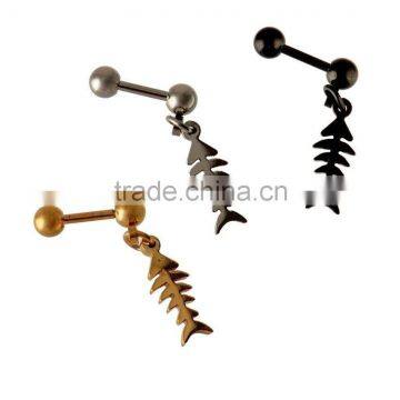 Surgical Steel Fish Bones Tragus Cartilage Barbell