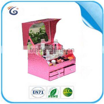 Hot wooden storage box with mirror for cosmetics EB39004