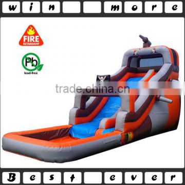 pirate ship inflatable water slide with pool, wet dry inflatable slides for sale