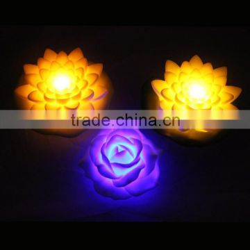 plastic led flashing floating battery operated electric lotus flowers with light