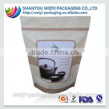custom security plastic stand up food packaging bag for tea