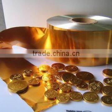 Gold coin foil for chocolates wrapper