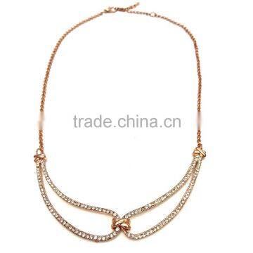 New style simple, sleek, elegant girls rose gold plated necklace