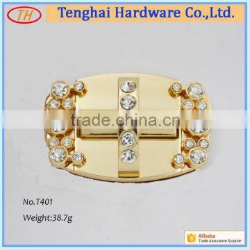 Manufacturer custom Zinc alloy twist lock with rhinestone for bag