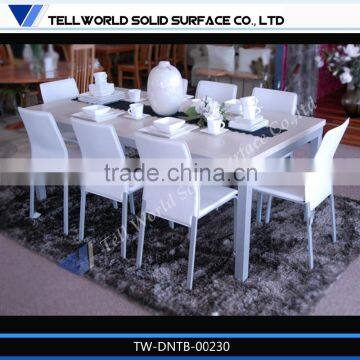 Square Artificial Marble top 4 Person Dining table and chair Set