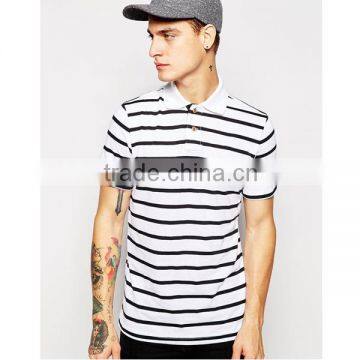 economical polo shirt with block stripe