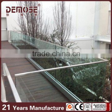 AISI304 glass balcony railing with channel pipe By Demose Hardware