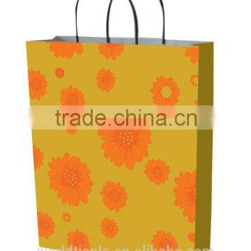 Beautiful design and high quality paper shopping bag with twisted handle manufacture