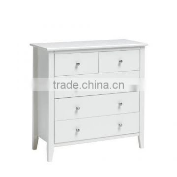 Solid Pine white paint 5 drawer chest wood furniture