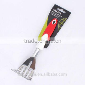 TSY003-PP Stainless Steel Potato Presser with White PP and Red TPR handle Mirror Finished Kitchen Tool