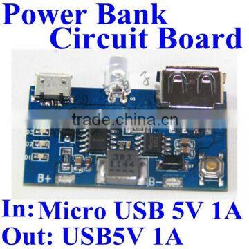 power bank circuit board DC DC Boost Converter 3V 3.3V 3.7V 4.2V to 5V 1A USB , micro USB 5V 1A input