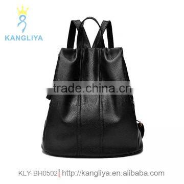 School Style Backpack, Real Leather Student Shoulder Bag, New Vintage Simple Design Bags