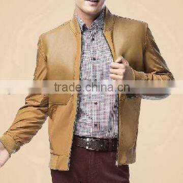 Banana Prince Easiest for match Autumn Brown PU leather jacket for men