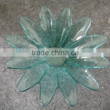 Leaf shaped glass candle holder