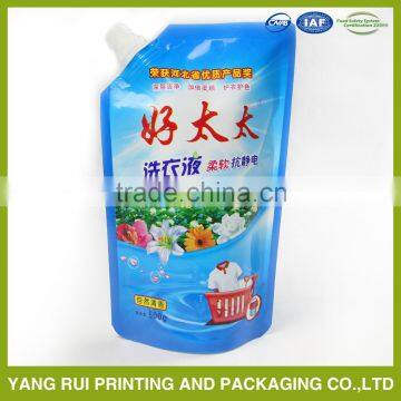 Custom printing body washing standing bags with spout