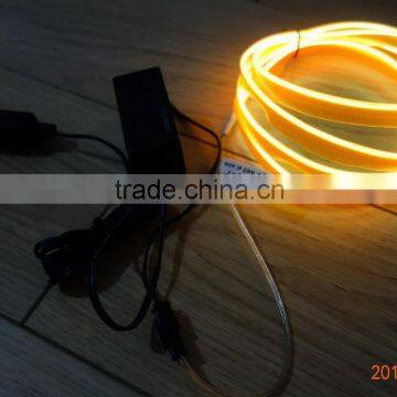 DC12V Flash Car seat lighting decoration"Polar light 2"2.2mm Yellow Single welt EL WIRE